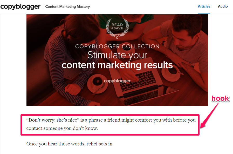 How to write a hook for a feature article