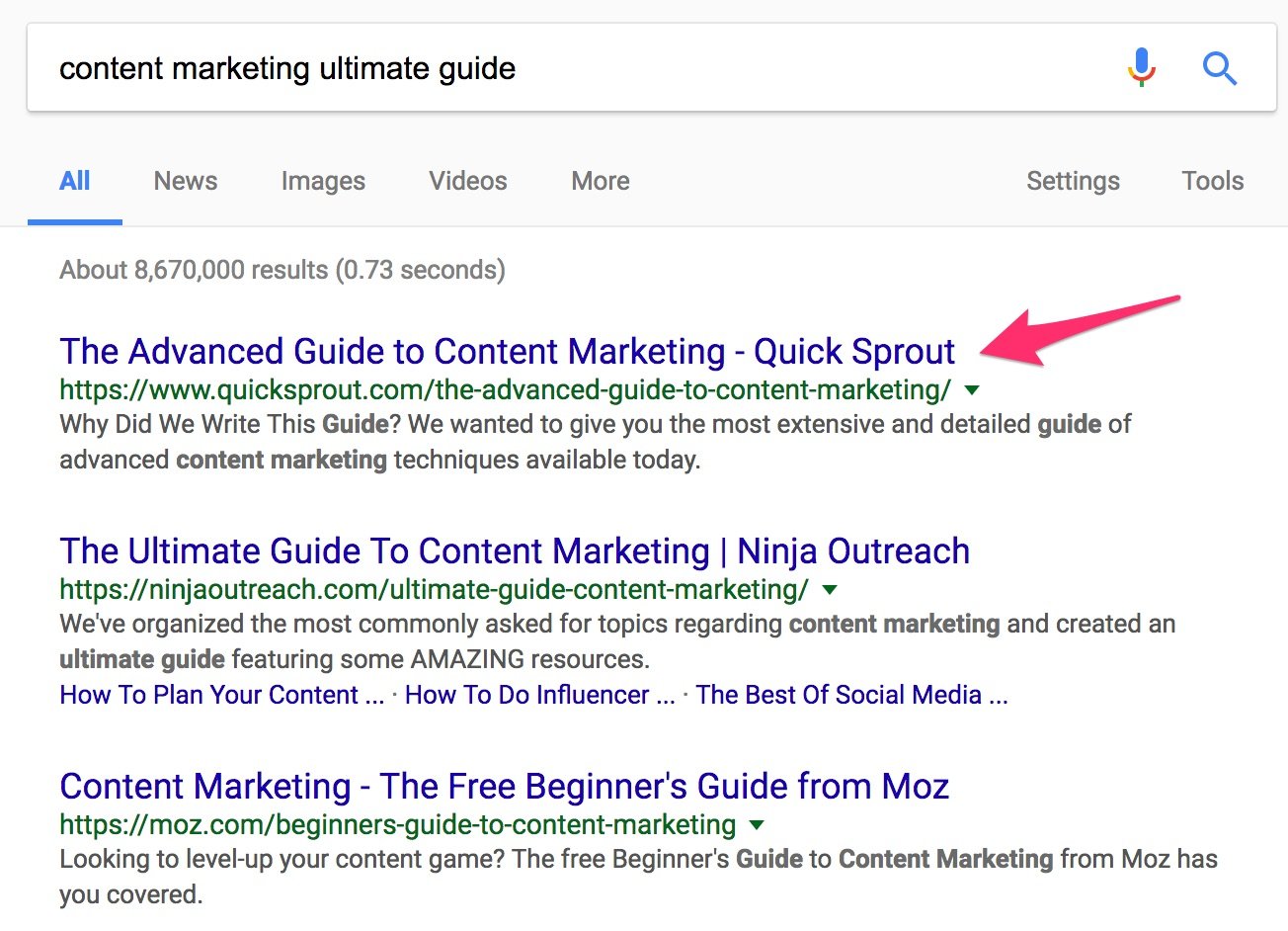content marketing ultimate guide Google Search