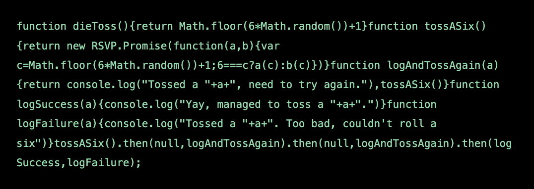 Minified JavaScript example for a website.