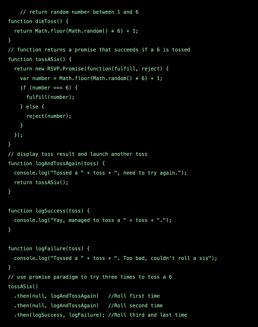 Example snippet of JavaScript for a website.