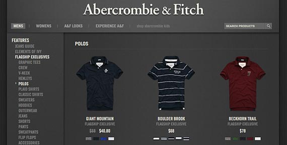 abercrombie website ecommerce example