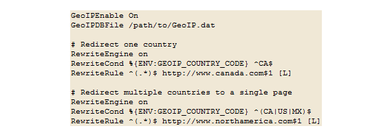 apache geo redirect geo targeting coding. 