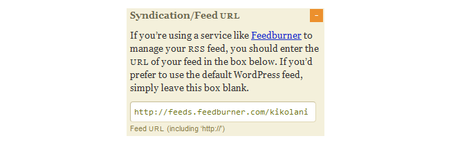 FeedBurner thesis setup