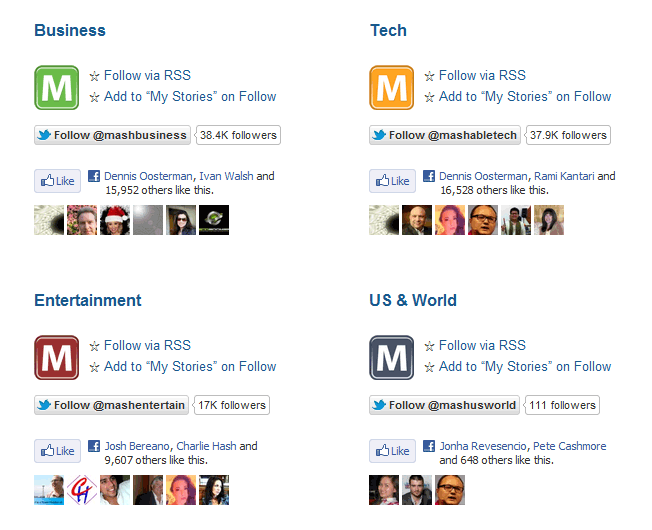 opções de subscrição de categoria mashable 