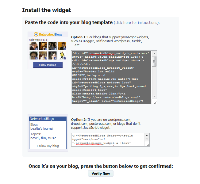 networkedblogs verification