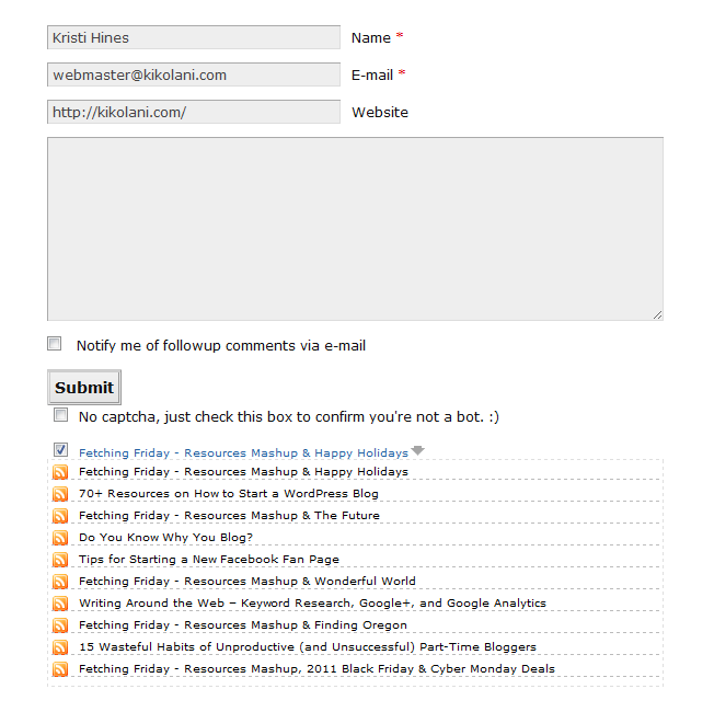 wordpress commentluv aktiverat kommentarformulär