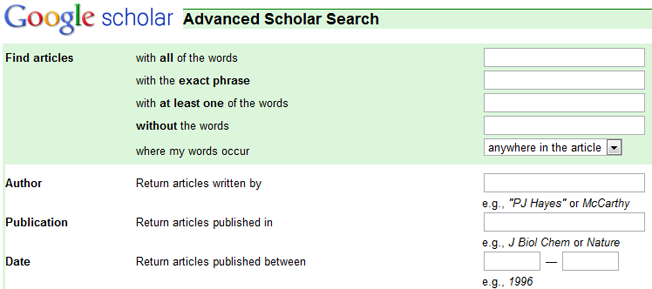advanced and alternative search engines google scholar 