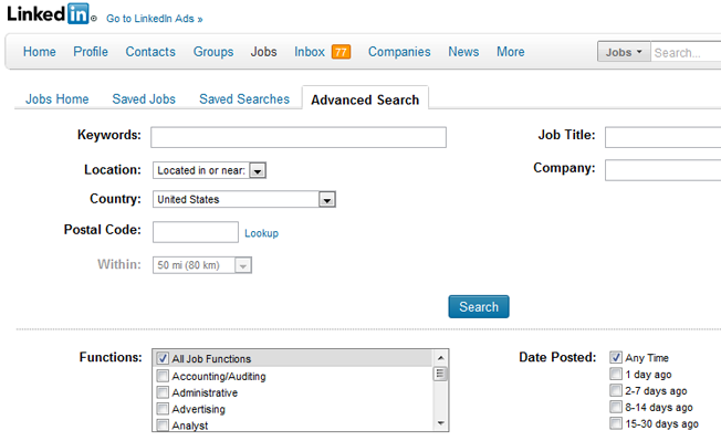 advanced and alternative search engines linedIn job search 