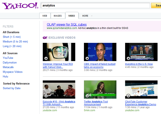 moteurs de recherche avancés et alternatifs recherche vidéo yahoo 