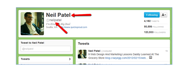 Neil Patel Twitter Name