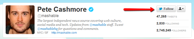 Follow Mashable on Twitter