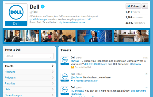 Dell Twitter Account 2012