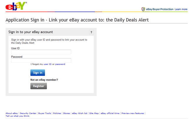 ebay sign up form