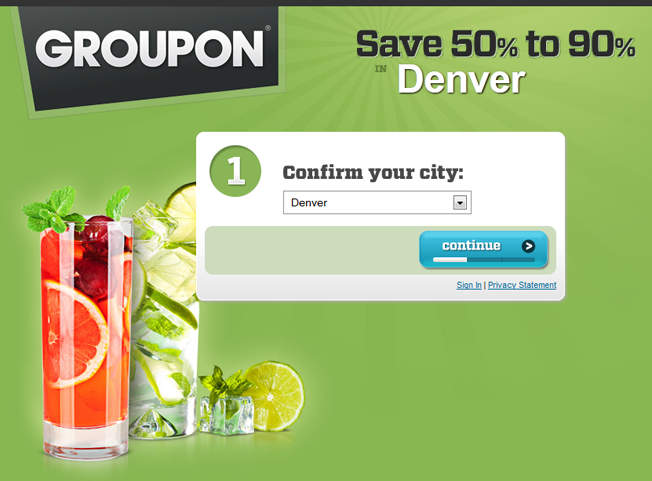 groupon homepage in 2012