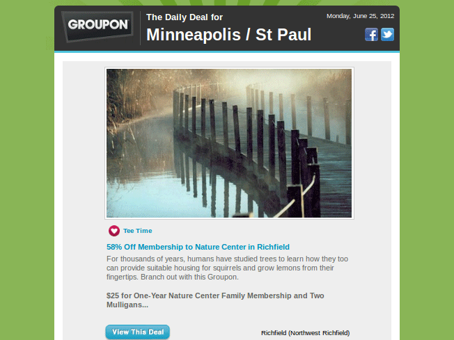 Groupon Daily Deal Email