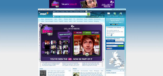 msn takeover ad
