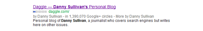 personal blog in search results