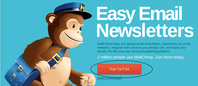 mailchimp call to action