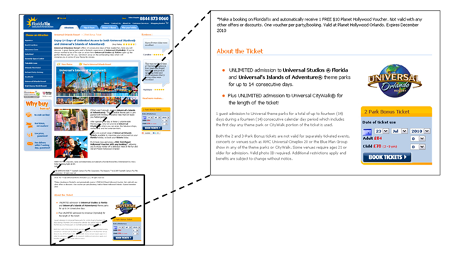 A treatment page from MarketingExperiments, with the call to action below the fold