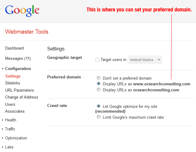 preferred domain