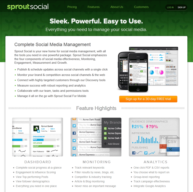 sprout social features