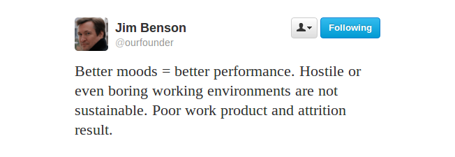 twitter status on employee moods and performance