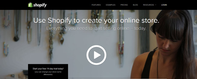 shopify homepage