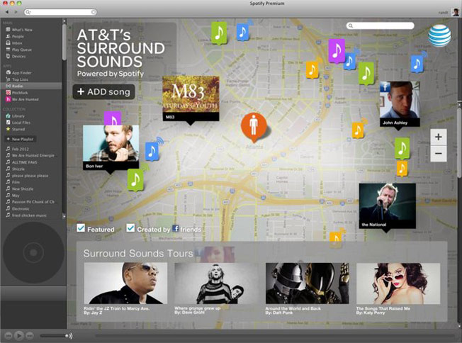 AT&T’s Surround Sounds App gives fans something that they feel improves their Spotify experience