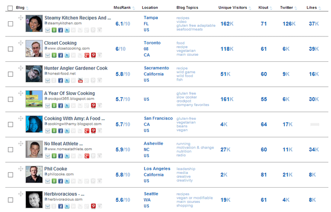 influencer marketing - SEO and social media stats of influencers