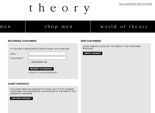 theory ecommerce checkout