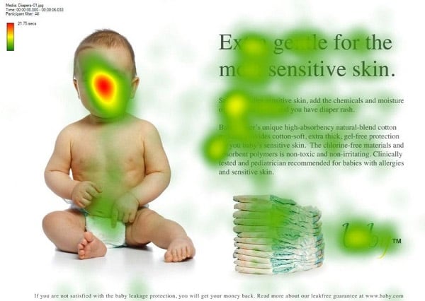 baby face website study | 7 Marketing Lessons from Eye-Tracking Studies