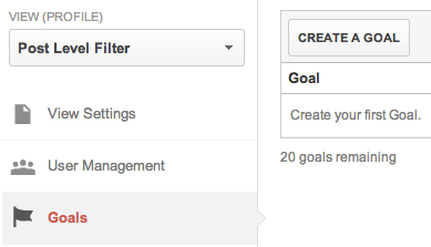 Create a Goal button