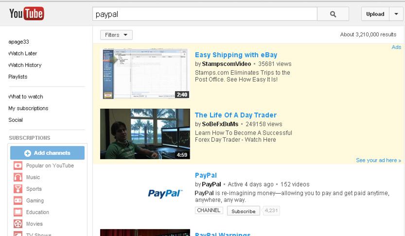 youtube paypal videos