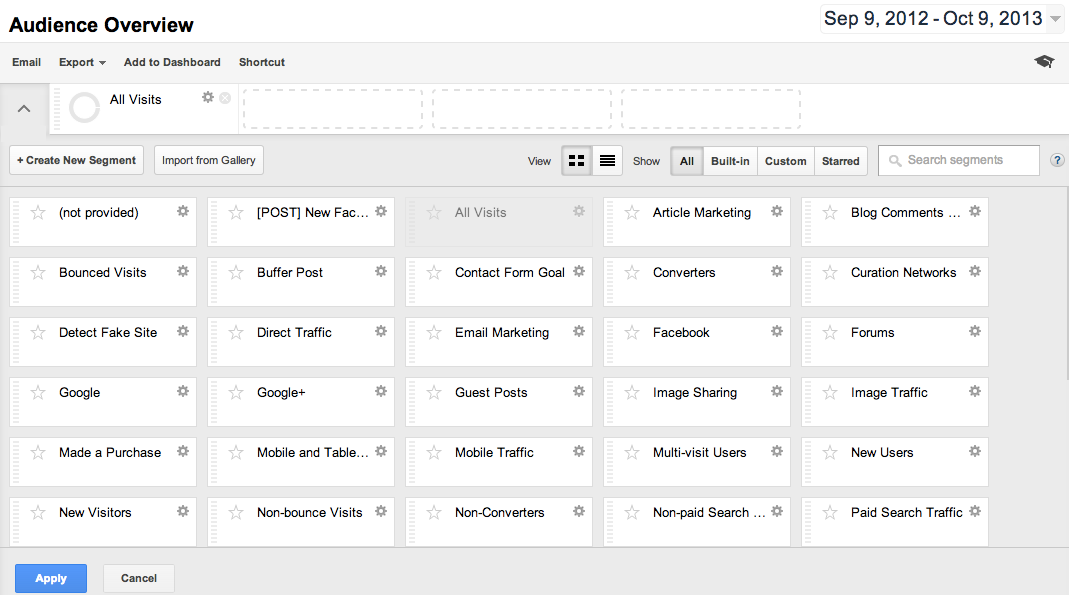 Advanced segmentation data