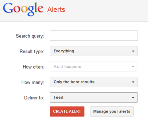 google alerts tool for competitor analysis 