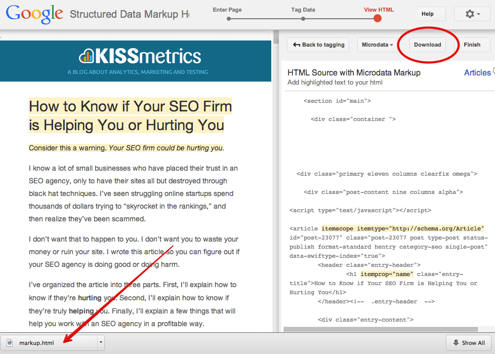 structure data markup download for schema 