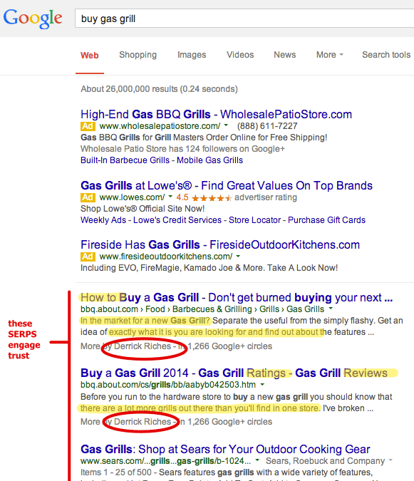 these serps engage trust