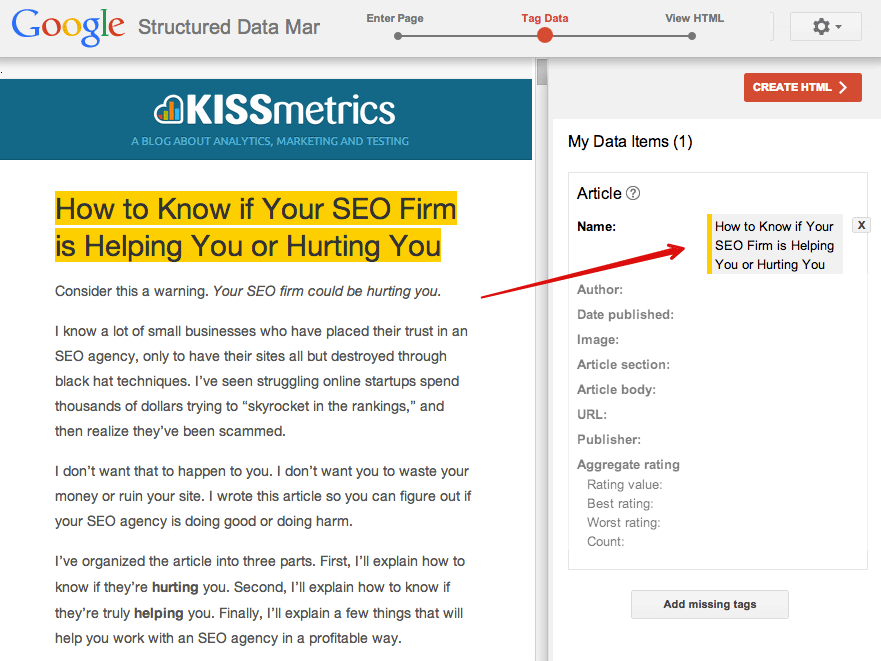 structured data markup schema for SEO 