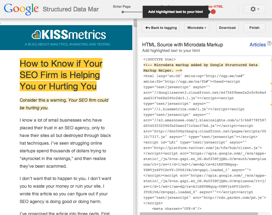 google structured data markup helper schema 