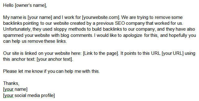 letter to site owner