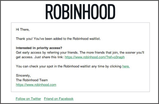 robinhood confirmation email