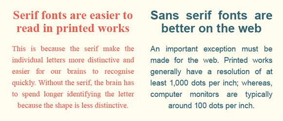 1 serif vs sans serif - 19 A/B Tests You Should Run on Your Website