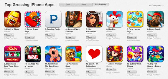 top grossing iphone apps
