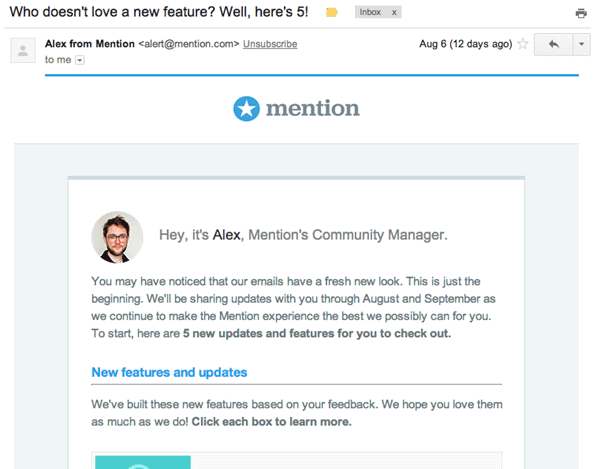 6 email from mention