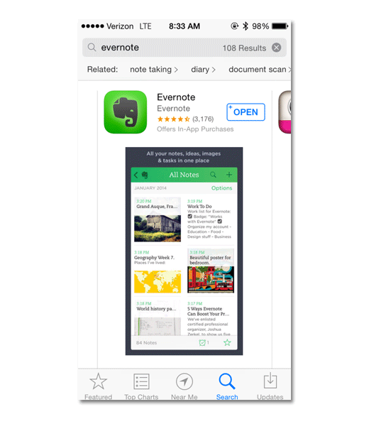 evernote app store