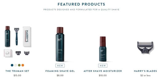 12 harrys feature products