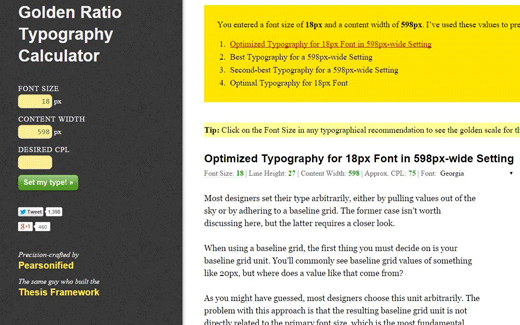 15 golden ratio typography calculator