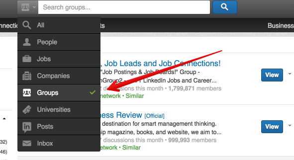 search pending linkedin groups