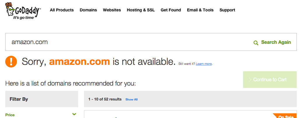 1 amazon dot com not available