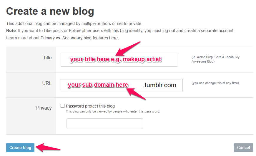 tumblr 1 - ajout d'un article de blog pour améliorer le portefeuille de backlinks